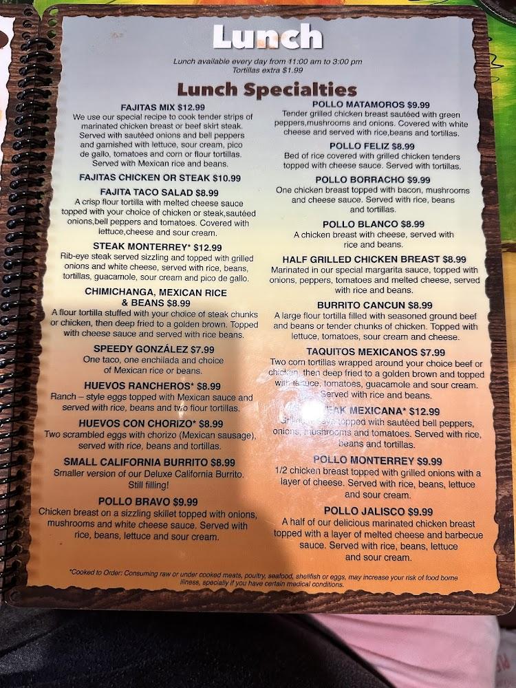 Cancun Restaurant Menu image 2