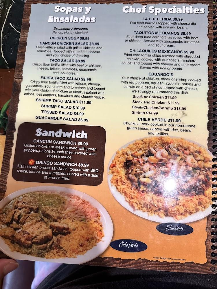 Cancun Restaurant Menu image 4